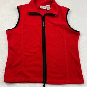 Vintage‎ Basic Editions Fleece Vest Men's XL Full Zip Outdoor Red
